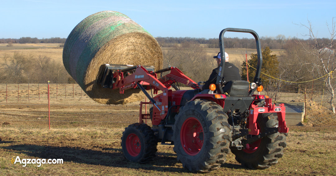 Bale spears in use